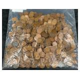 725 Wheat Pennies w 25 Steel 1943 - 4.5 Lbs