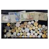 Foreign Coins, Currency & Tokens