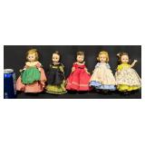 5 Vntg Madame Alexander-Kins Little Women Dolls