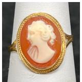 14KT Gold Cameo Ring Sz 6.5