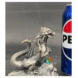 Pewter Wizard Mountain Dragon w Crystal 3136