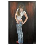 Original Girl With Tattoo Painting by Blue Bond