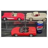 3 Diecast Corvette Model Cars - Maisto +