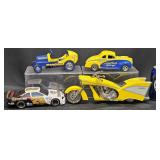 4 Diecast Vehicles - Cars & Motorcycle Models