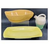 3 Vntg Ceramic Stoneware Pieces-Hull 406, Roselane