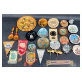 Vntg European Travel Souvenirs - Plates,ï¿½Pennants+
