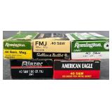 5 Boxes - 40 S&W, 44 Rem. Mag. Ammo Cartridges