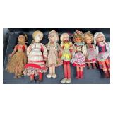 7 Vintage Souvenir Costume Dolls