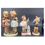 3 Hummel Figurines - Knitting Lesson, Toothache+