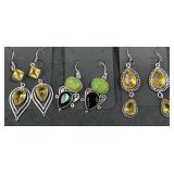 3 Pairs Sterling Silver Dangle Earrings