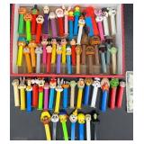 56 Assorted PEZ Dispensers, Various Characters