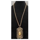 Decorative Pendant Necklace w Cherub Motif