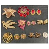 Vintage MCM Brooch & Earring Jewelry Sets