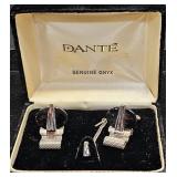 Dante Onyx Cufflinks & Tie Tack Set