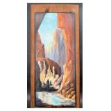 Vntg Original Canyon De Chelly Painting on Board