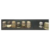 8 Antique & Vintage Sewing Thimbles - Sterling +