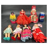 7 Vntg International Dolls - 1950 Seminole Indian