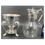 Glass & Silver F B Rogers Coffee Server w Warmer
