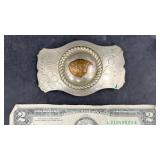 Vntg Comstock German Silver Western Belt Buckle