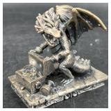 Pewter Hiding the Crystal Dragon Figurine 3855