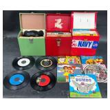 3 Vintage Carrying Cases of 45 RPM Vinyl Records