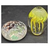 2 Art Glass Paperweights