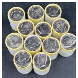 12 Rolls Unopened Unsearched Kennedy Halves