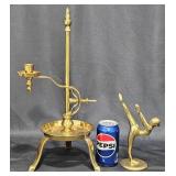 Brass Candlestick & Dancer Gymnast Figurine Decor