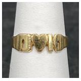Vintage 14KT Yellow Gold Heart Ring w Initials Sz