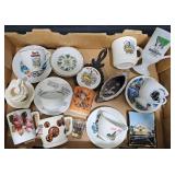 Vintage Travel Souvenir Cups, Plates, Trivet