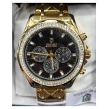 New Montres Prestige Gold Chronograph Watch w Box