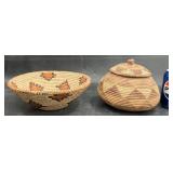 Traditional Woven Bowl & Lidded Basket