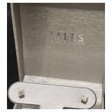 Pair 14KT W Gold & Diamond Stud Earrings