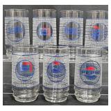 7 Vintageï¿½Pepsi-Cola Collectible Drinking Glasses