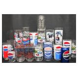 16 Vintage Pepsi Collectible Drinking Glasses
