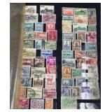 Stamp Album w 16 Sheets International Stamps