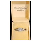 Art Deco Filigree 18K White Gold Diamond Ring