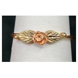10KT Black Hills Gold Flower Ring Sz 6.5
