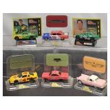 6 Racing Champion Diecast Models w Display & Cards
