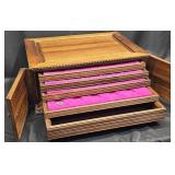 Franklin Mint Mahogany 5-Drawer Wood Coin Box