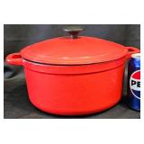 Martha Stewart Red Cast-Iron Pot w Lid