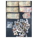 Foreign Currency & Coins w Tax Tokens