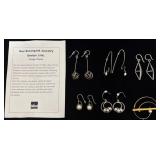 Sue Rosengard Sterling Handmade Earrings & Brooch