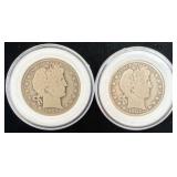 2 Barber Silver Half Dollars 1902 & 1903