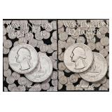 32 Silver Washington Quarters in Partial Albums