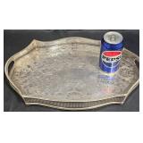 Fisher Silver Plated Oval Tray w Handles, Filigree