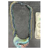 Handcrafted Beaded Embroidered Pendant Necklace