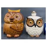 2 Vintage Ceramic Owl Cookie Jars - McCoy, OMC