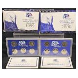 1999 & 2000 US Mint Quarter Proof Sets