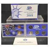 2001 United States Mint Proof Set w Quartes & COA